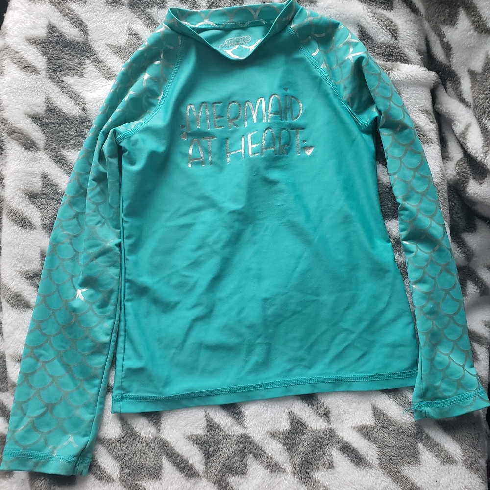 More than Magic Size S (6-6x) rash guard with mermaid sleeves